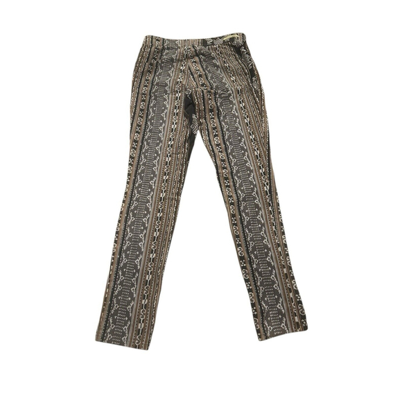 Pilcro & The Letterpress Pants Women’s 28 Multi Serif Printed Corduroy Brown - Picture 2 of 9
